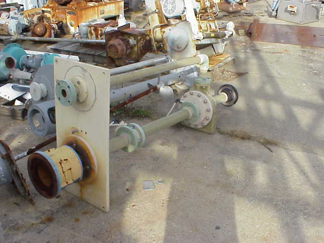 Goulds model# NH3171.  FRP (fiberglass) pump.  Pedistal/sump/tank pump.  Driven by 7.5 HP, 1745 RPM, 230/460 V.  Rated 150 GPM @ 70 ft/hd.  8.37